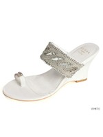 サムリングビジューウェッジサンダル/WHITE