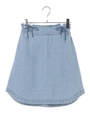 フリルレースアップヘムデニムスカート/ライトインディゴ