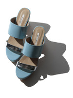 [Salon de Balcony]バイカラーウッドソールサンダル/BLU