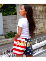 【ANAP】ANAPロゴアメリカンフラッグショートパンツ/イエロー(024)