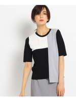 【WEB限定】【洗える】オータムブロッキングニット/ブラック(419)