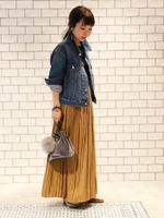 クチュールビンテージプリーツマキシスカート/ボルドー
