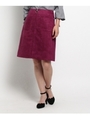スエード調フロントファスナースカート/ロイヤルパープル(082)