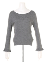 バックスカラベロアリボンニット(グレー)/グレー