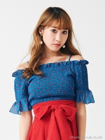 パンジー柄TOPS/ブルー