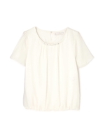 ◆大きいサイズ◆ビジュー付ジョーゼットブラウス/ベージュ(040)