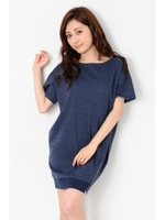ジップルーズスウェットワンピース/NAVY