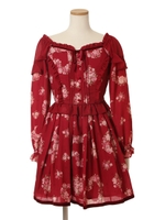 ブーケハート柄ワンピース/ピンク