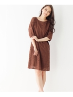 ジャカードレースワンピース/ブラウン(042)