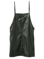 FAUX LEATHER JUMPER SKIRT/ブラック