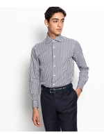 THOMAS MASON ロンドンストライプ ラウンドカラードレスシャツ/ネイビー(693)