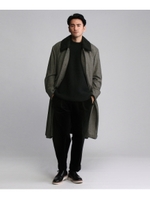 【Atelier line】ヘリンボンステンカラーコート/グレー(519)