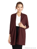 スリット入りロングカーデ/ネイビー