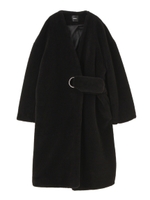 リングノーカラーコート/ブラック