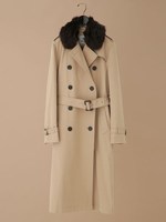 steady.12月号掲載/ライナー付フェイクファートレンチコート/ベージュ