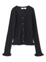 リブフリルカーディガン/ピンク