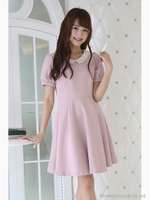 衿付刺しゅうOP/ピンク