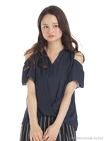 肩開きトップス/ネイビー