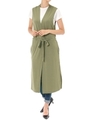 【AZUL by moussy】フレンチベルテッドロングジレ/KHA