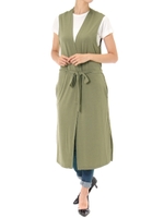 【AZUL by moussy】フレンチベルテッドロングジレ/KHA