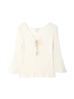 フロント　レース　アップ　カットソー/ブラック(010)