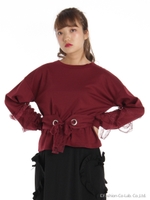レースクロスコルセットTOPS/ボルドー