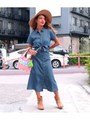 【anap mimpi】デニムセンターオープンシャツワンピース/ライトブルー(038)