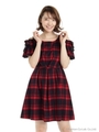 チェックワンピース/レッド