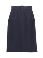 ベルト付タイトスカート/ネイビー