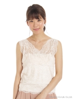 レースカシュクールタンクトップ/ピンク