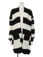 ボーダーカーディガン/ホワイト/ブラック(058)