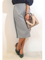 サイドラインチェックペンシルスカート/WHガンクラ×GRライン1(031)