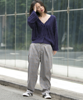 チェックストレートパンツ