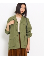 バックサテン ミリタリーブルゾン/カーキ(027)