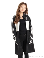 ロングジャージコート/BK/WH