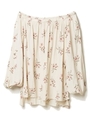 花柄オフショルブラウス/ホワイト