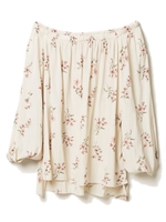 花柄オフショルブラウス/ホワイト