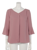 袖フレアブラウス/ホワイト