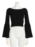 ロングカフデコルテトップス/BLK