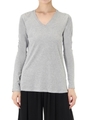 【AZUL by moussy】オーガニックコットン天竺 Vネック長袖プルオーバー [MOOK掲載]  97069/T.GRY