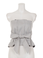 【Marie Hill】リバーシブルタックビスチェ/ライトグレー