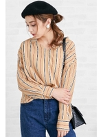 ストライプリラックスシャツ/ベージュ1(041)