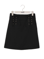 ダブルレースアップ台形スカート/グリーングレンチェック