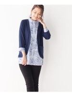 フェイクレイヤードストライプシャツ/グレー(112)