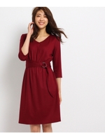 リングベルト付きワンピース/ダークグレー(013)