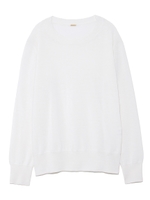 ヴィエラヤーンクルーネック袖スリットニット/WHT