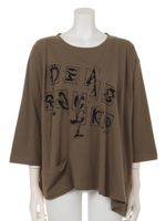 変形ドレープTシャツ/ブラック