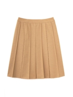 ◆大きいサイズ◆圧縮ジャージーピンタックスカート/ブラウン(050)