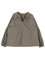 ゆるVネックブラウスプルオーバー/ライトカーキ