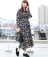 【期間限定】カシュクール花柄マキシワンピース